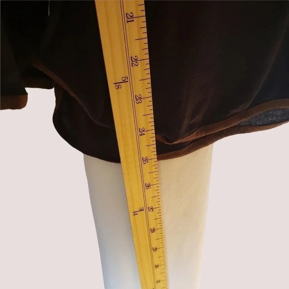 Monteau tunic tee with faux suede trim navy color size large - Picture 7 of 8